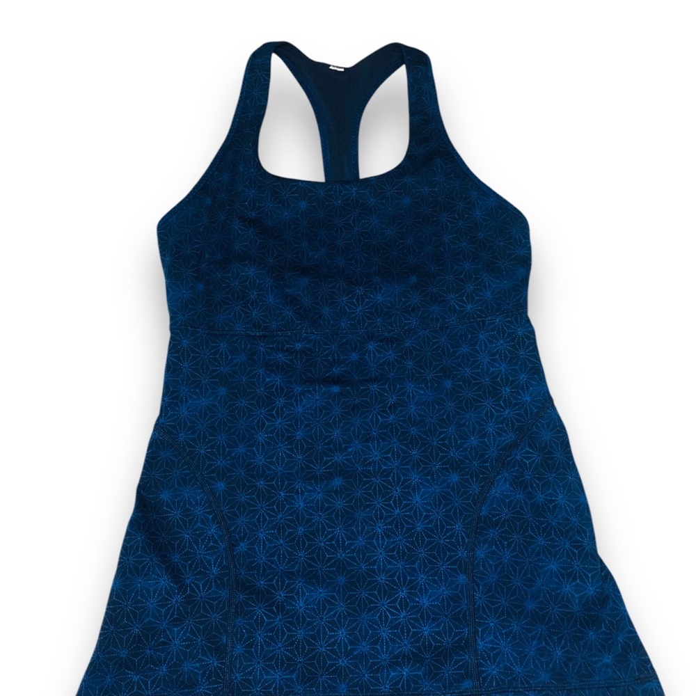 Lululemon Athletica Blue Patterned Tank Top